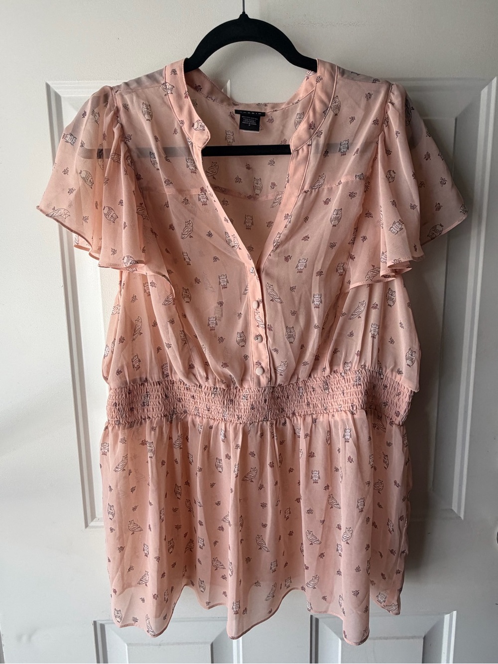 torrid 2X Peach Owl Print Blouse